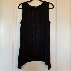Black Embroidered Tank Top | Adrianna Papell | medium
